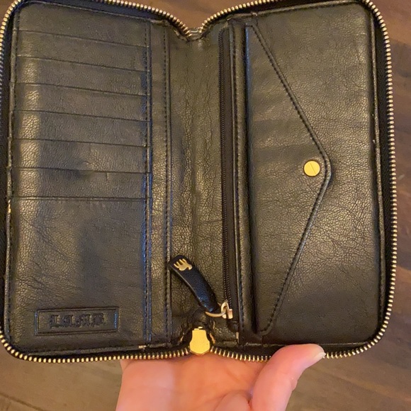 Y2K L.A.M.B. Zebra Black and White LEATHER Stripe Long Wallet LARGE - Picture 10 of 16